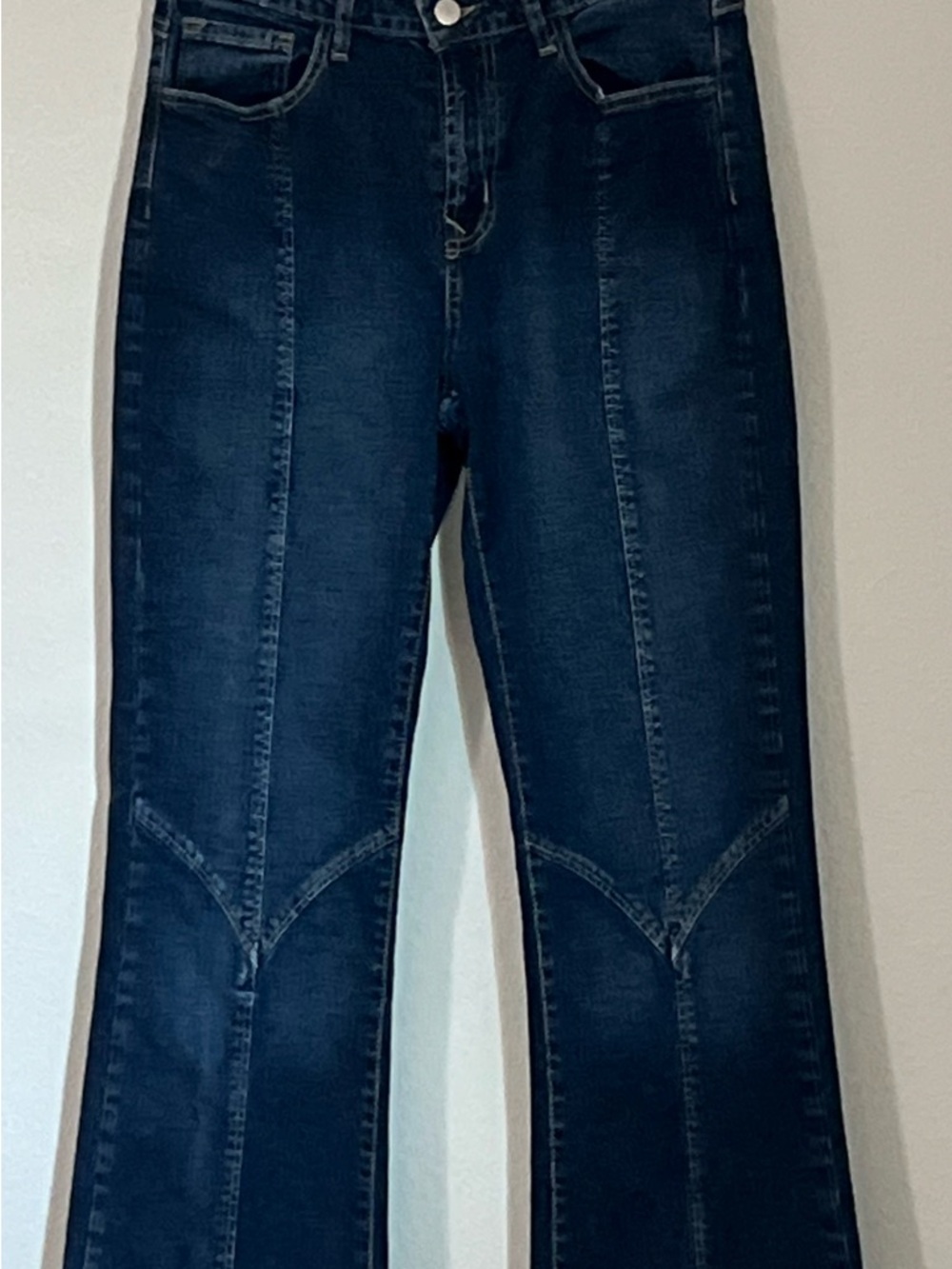Forever 21 Dark Blue Flared Seam-Panel‎ Jeans, Size 28